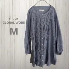 shuca◇◆GLOBAL WORK チュニック フリル ブルーグレー Mサイズのサムネイル