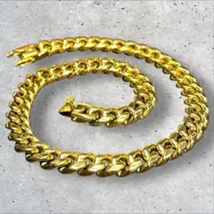 喜平ネックレス 50cm 幅14mm ステンレス ゴールド 喜平チェーン 幅広