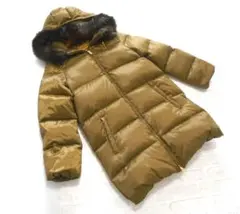 美品 送料無料 エフバイロッソ アーバンリサーチ カーキ サテン ダウン コート