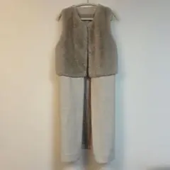 noa-ge フェイクファー　コンビ　ロングジレ　美品