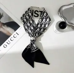 週末価格 Dior ロゴ 海外 ノベルティ シルク風 スカーフ グリーンカラー