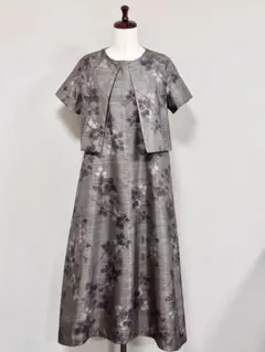 ♪着物リメイク♪ 純泥染め9マルキの大島紬シンプルワンピースとボレロジャケット