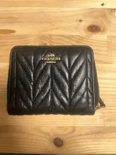 未使用級 COACH コーチ ２つ折り財布 シグネチャー ブラック レザー COACH 【並行輸入品】コーチ 財布 レディース 二つ折り財布