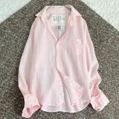 美品✨フランクアンドアイリーン 麻 リネン バリー スキッパーシャツ ピンク M