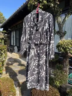 昭和レトロ❣️高級 特注 ニューオーダー 柄 長袖 ワンピース