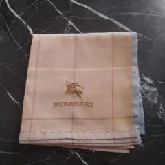 BURBERRY ハンカチ ベージュ チェック柄 刺繍のサムネイル