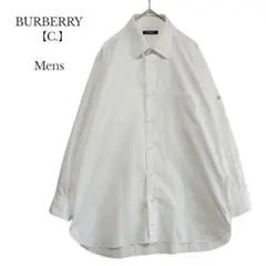 【BURBERRY LONDON】シャツ　ロゴ刺繍　日本製　綿100％　メンズ