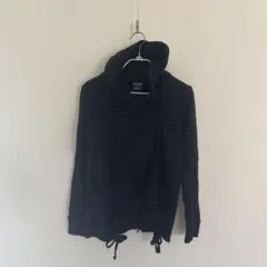 CABANE de ZUCCA ロングドローストリングフーディニットカーディガン