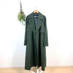 T0648 ジーナシス　トレンチコート　プリーツ　ロング丈　美品　綺麗め 春秋