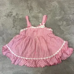 メゾピアノ ロンパース 70 ワンピース うさぎ 赤チェック - メルカリ