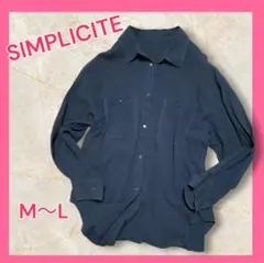 シンプリシテェ 長袖シャツ 透け感 シアー レディース M L ダークグレーのサムネイル
