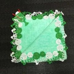 近沢レース クリームソーダ グリーン タオルハンカチ