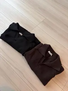 LURAKU ドライタッチニットポロシャツ M 2枚 黒 ブラウン