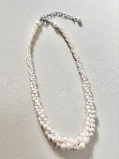 多層ホワイトパールネックレス