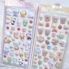 【SHANLE公式】フロッキーシール 2枚セット まとめ売り 動物 食べ物