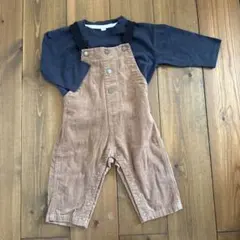 ブラウン コーデュロイオーバーオール グレートップスセット