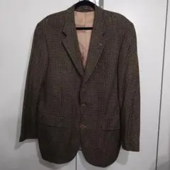 古着 BECON ツイードガンクラブチェック ウールテーラードジャケット L相当