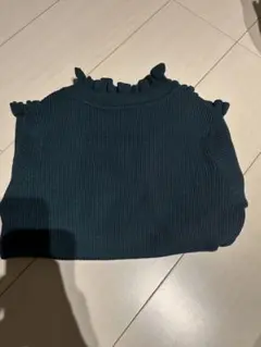 GRL フリル付きハイネックセーター Mサイズ ダークグリーン