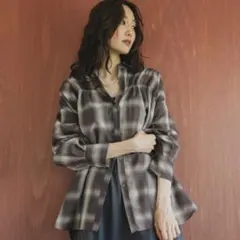 グローバル◎ブラウス　長袖　アソートシャーリングシャツ　レディース　チェック　Mのサムネイル
