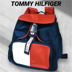 TOMMY HILFIGER ネイビーリュックサック 巾着　バッグ　トミーレッド