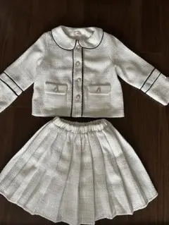 【美品】RerCu ホワイト ツイードジャケット スカート セットアップ