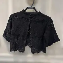 AMERI（アメリ）黒い総レース仕様クロップド（ショート）丈アウターのサムネイル
