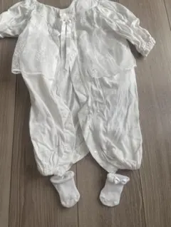 ホワイトベビードレス 帽子靴下付き 50-70cm