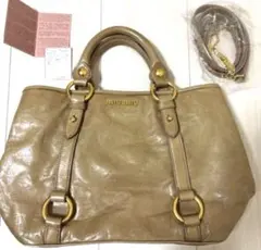 極美品☆ miumiu 2way アーカイブ メッシュ ハンドバッグ リボン 