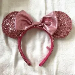 即購入可！　ミニーちゃん　カチューシャ　ピンク　スパンコール　ディズニー