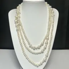 本真珠　150cm ロング　パールネックレス　ホワイト　5.0〜9.5mm