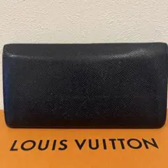 LOUIS VUITTON ネイビーレザー長財布