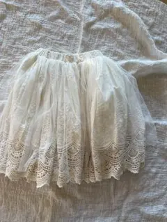 POISSONレース ホワイトチュールスカート 韓国子供服