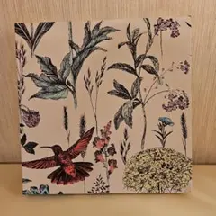 植物とハチドリのデザインインテリア　アートパネル　美品