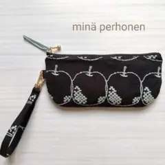 りんご　ハンドメイド まあるいポーチ ミナペルホネン生地使用♪ りんご ハンドメイド まあるいポーチ ミナペルホネン生地使用