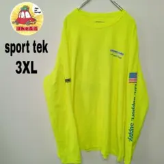 USA古着 SPORT TEK　ロングTシャツ3XL　ネオンイエロー