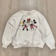 ディズニー　Disney クリスマス　プリント　スウェット　白　L H&M