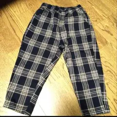 ネイビー チェック柄 長ズボン 110