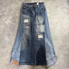 リメイクパンツ 再構築 フレア パッチワーク おしゃれ ワイド vol.259 