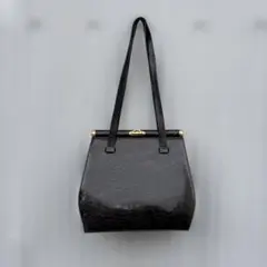 希少 ノーブランド ハンドバッグ クロコ型押しレザー