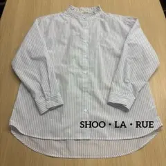 シューラルー ストライプ バンドカラーシャツ 長袖