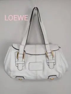 【美品】LOEWE ホワイト ショルダーバッグ