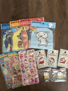 クレヨンしんちゃん シール ワッペン チャック袋 まとめ売り