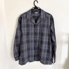 GU オープンカラーシャツ 長袖 ダークグレー ＸLサイズ