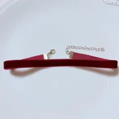 新品 チョーカー ベルベット ベロア 赤 ワインレッド