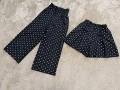 GU ガウチョパンツ　キュロットパンツ　水玉模様(猫柄あり) 150cmのサムネイル