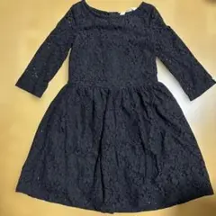 130 140cm 黒 レース ワンピース　総レース　魔女の宅急便