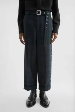JIL SANDER Checked Trousers(ウール ベルトパンツ)