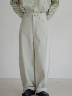 【nokcha】 rich mannish oval pants/ivory