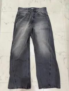 WYM VINTAGE WASHED CURVED DENIM Sサイズ