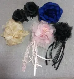 花モチーフブローチセット 6点